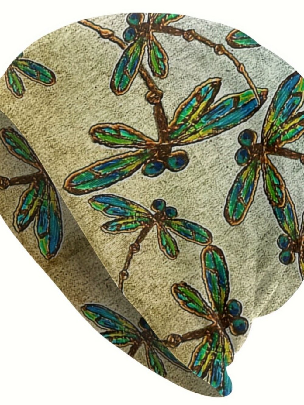 Slouchy Beanie Hat Dragonfly Print Boho Retro Skull Cap for Women and Men